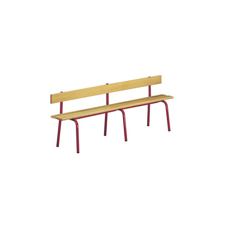 Banc piétement métallique avec dossier longueur 160 cm